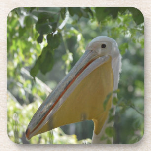 Onderzetter van kurk met grappig pelicaans