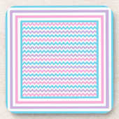 Onderzetter van kurk, roze, mauve, Turquoise Chevr (Voorkant)