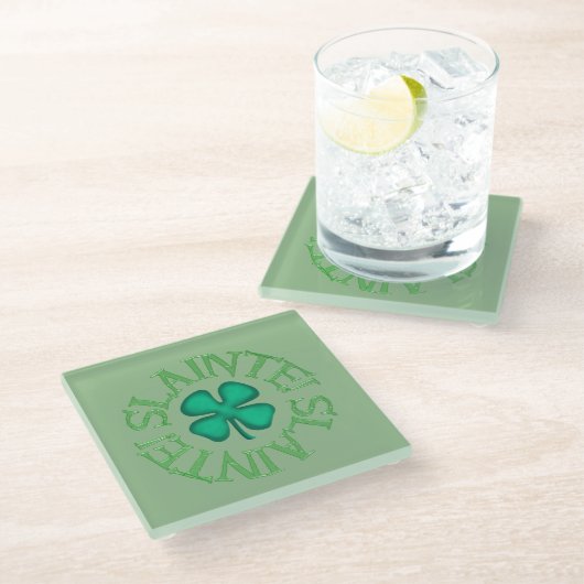 Onderzetter van lainte groen glas (Schuin)