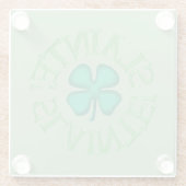 Onderzetter van lainte groen glas (Achterkant)