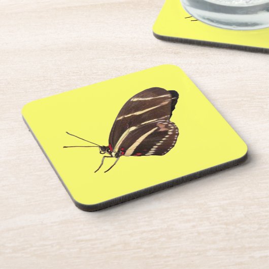 Onderzetter van langwerpige Zebra vlinderkurk (Linkerzijde)