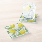 Onderzetter van leemons en bladeren glazen onderzetter (Schuin)