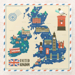 Onderzetter van London Thmed Glass Glazen Onderzetter