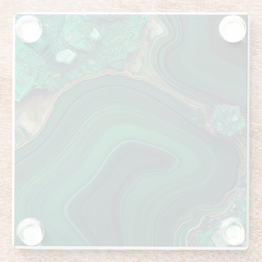 Onderzetter van malachietglas (Achterkant)