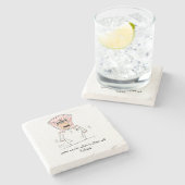 Onderzetter van marmer met reemona-strip (Zijkant)