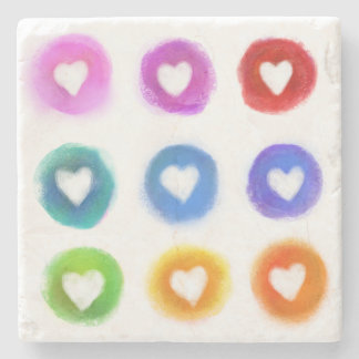 Onderzetter van marmer met vierkante afbeeldingen