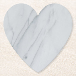 Onderzetter van marmer Stone White Heart Paper