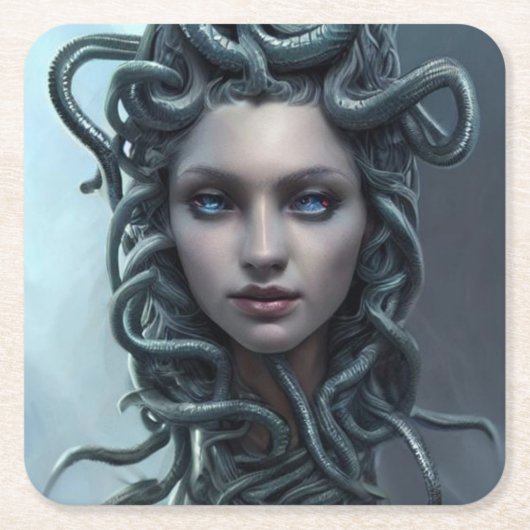 onderzetter van medusa vierkant papier (Voorkant)