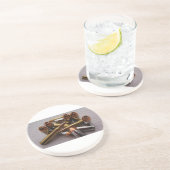 Onderzetter van messing en lood (Zijkant)