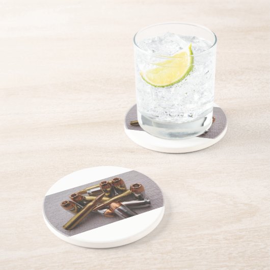 Onderzetter van messing en lood (Zijkant)