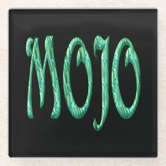 Onderzetter van mojo-zwart glas glazen onderzetter (Voorkant)