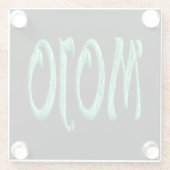 Onderzetter van mojo-zwart glas glazen onderzetter (Achterkant)