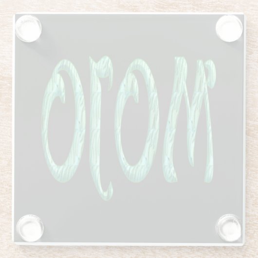 Onderzetter van mojo-zwart glas glazen onderzetter (Achterkant)