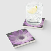 Onderzetter van Paars Daisy Flower Stone (Zijkant)
