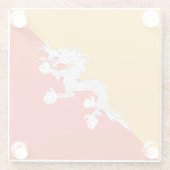 Onderzetter van patriottisch Bhutan-vlagglas (Achterkant)