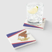 Onderzetter van patriottische steen met Amerikaans (Zijkant)