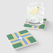 Onderzetter van patriottische steen met vlag van P (Zijkant)