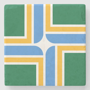 Onderzetter van patriottische steen met vlag van P