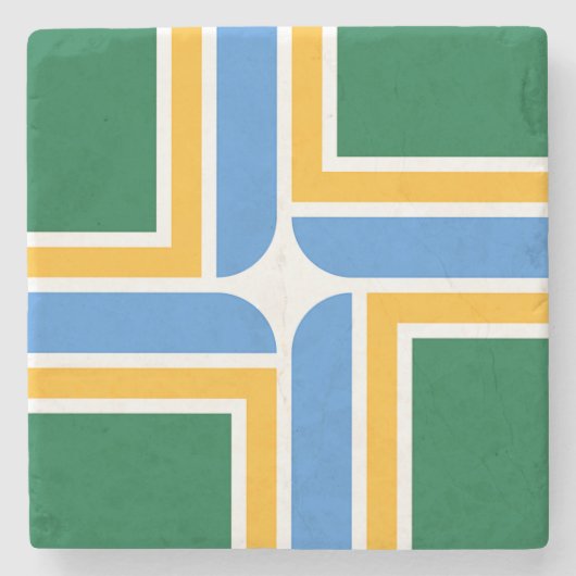 Onderzetter van patriottische steen met vlag van P (Voorkant)