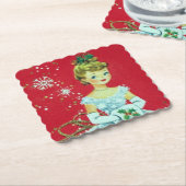 Onderzetter van Retro Vintage-kerstfeestfeest (Gebogen)