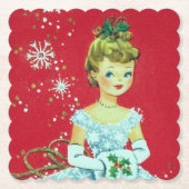 Onderzetter van Retro Vintage-kerstfeestfeest (Voorkant)