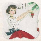 Onderzetter van Retro Vintage-kerstfeestfeest (Voorkant)