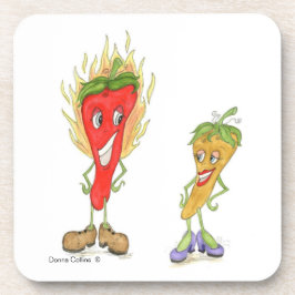 Onderzetter van rode en gele kever