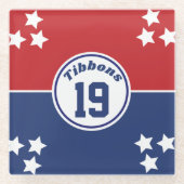 Onderzetter van rood en blauw glas, geïnspireerd d (Voorkant)