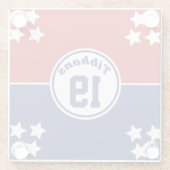 Onderzetter van rood en blauw glas, geïnspireerd d (Achterkant)