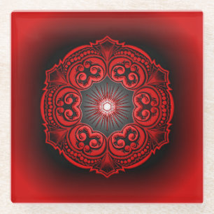 Onderzetter van rood en zwart glas