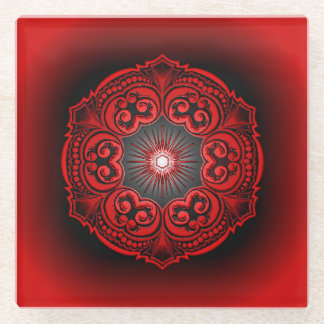 Onderzetter van rood en zwart glas