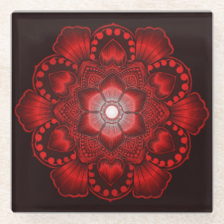 Onderzetter van rood en zwart glas