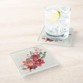 Onderzetter van rood glas glazen onderzetter (Schuin)