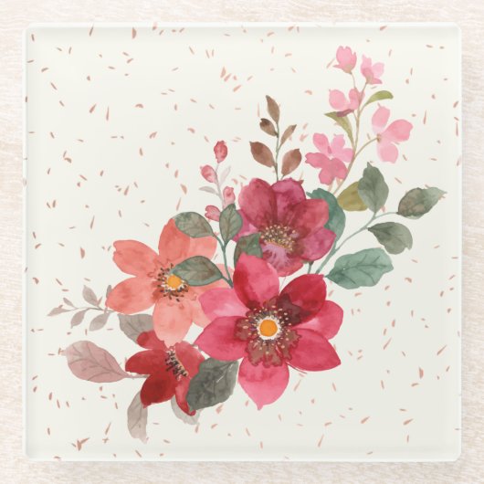 Onderzetter van rood glas glazen onderzetter (Voorkant)