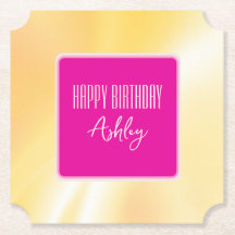 Onderzetter van roze en geel papier