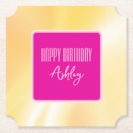 Onderzetter van roze en geel papier