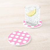 Onderzetter van roze en witte poka Dots (Zijkant)