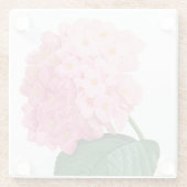Onderzetter van roze hydrangea glazen onderzetter (Achterkant)