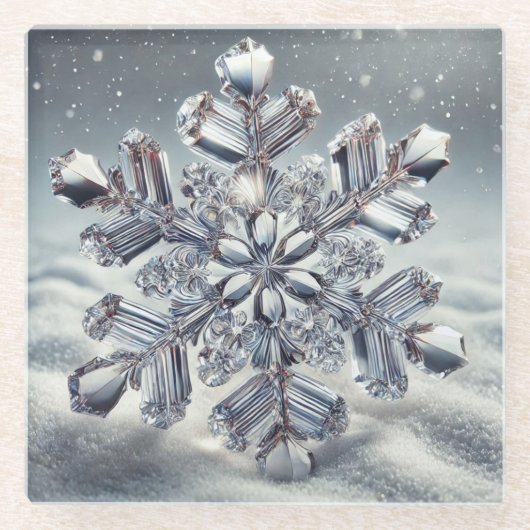 Onderzetter van sneeuwvlokglas (Voorkant)