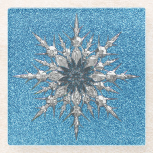 Onderzetter van sneeuwvlokglas