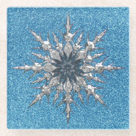 Onderzetter van sneeuwvlokglas (Voorkant)