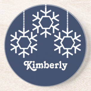 Onderzetter van Snowflakes, donkerblauw
