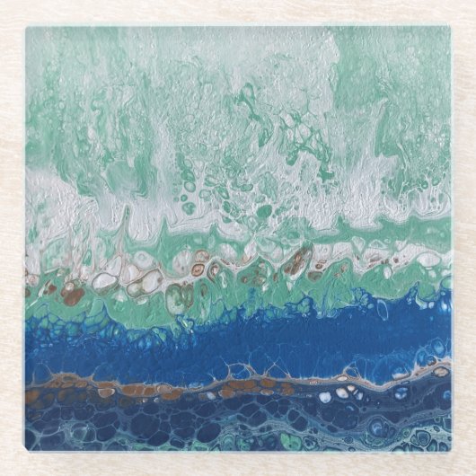 onderzetter van spectaculair glas "Splashing Ocewa (Voorkant)