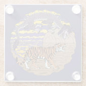 Onderzetter van tijger en drakenglas glazen onderzetter (Achterkant)