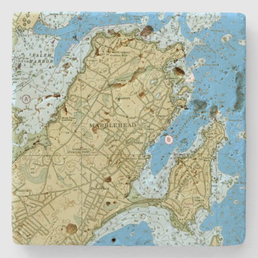 Onderzetter van travertijn van 4 (Voorkant)