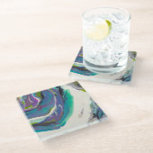 Onderzetter van vierkante glas glazen onderzetter (Schuin)