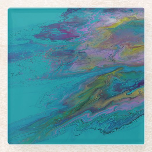 Onderzetter van vierkante glas glazen onderzetter (Voorkant)