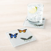 Onderzetter van vlinderglas glazen onderzetter (Schuin)