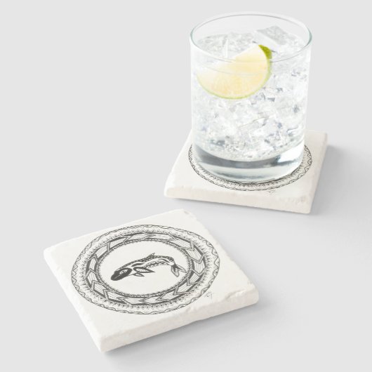 Onderzetter van walvissteen (Zijkant)