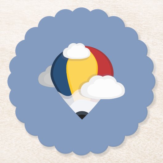 Onderzetter van warme luchtballon en potlood (Voorkant)